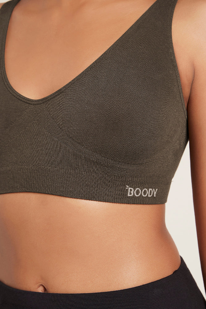 Boody Body Ecowear Women's Padded Shaper Bra - Bamboo Viscose - Seamless -  Removable Padding - Nude - Small